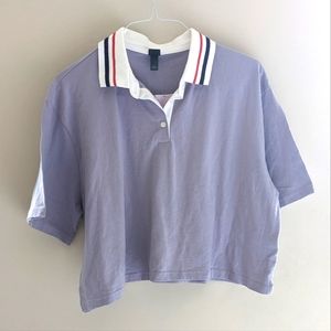 *WILD FABLE* Women's Rugby Polo Short Sleeve Crop Top Lavender Purple Large XL